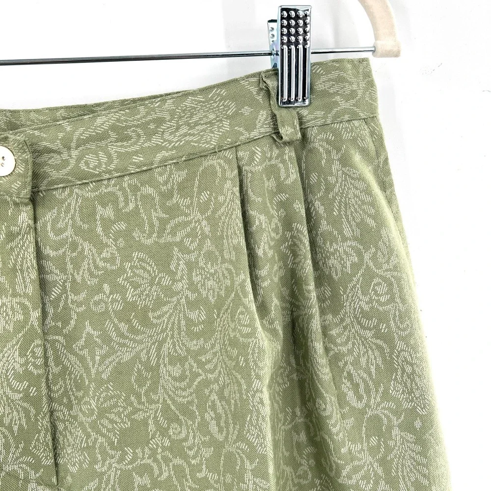 Vintage Villager paisley jacquard brocade high rise pleated cottagecore pants 16
